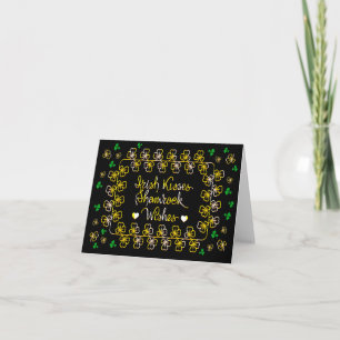 Irish kisses shamrock wishes card
