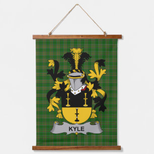 Irish Kyle Coat of Arms Family Crest Hanging Tapestry