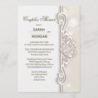 Irish Lace Couples Wedding Shower Invitation