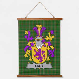 Irish Lacy or De Lacy Coat of Arms Family Crest Hanging Tapestry