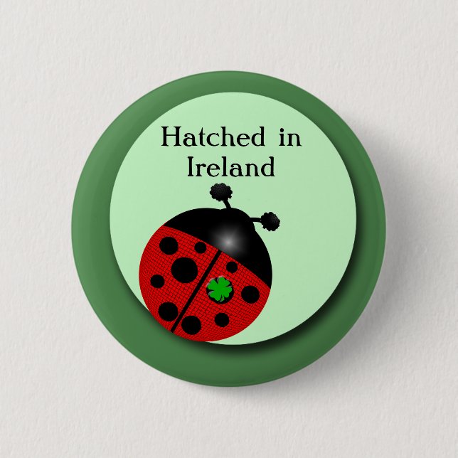 Irish Ladybug 6 Cm Round Badge (Front)