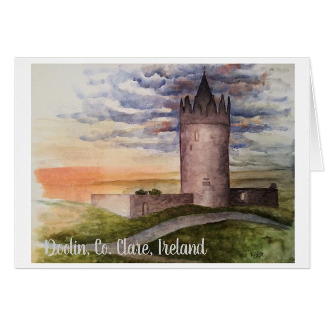 Irish Landscape Watercolor, Doolin, Co. Clare (Front Horizontal)