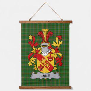 Irish Lane Coat of Arms Family Crest Hanging Tapestry