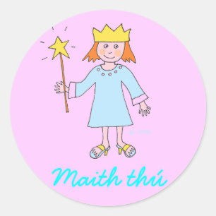 Irish language Well Done Princess Reward sticker