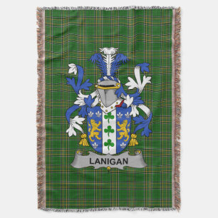  Irish Lanigan or O_Lenigan Coat of Arms Family Cr Throw Blanket