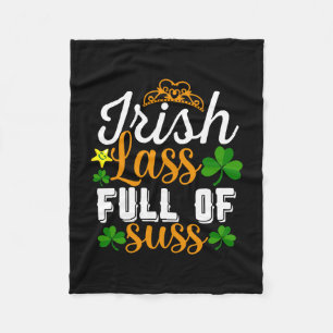 Irish Lass Full Of Suss  Fleece Blanket