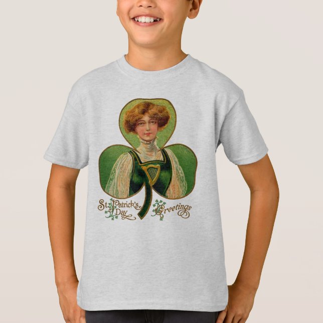 Irish Lass St. Patrick's Day Kid's Shirt (Front)