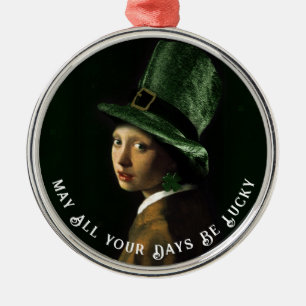 Irish Lass With a Pearl Earring Metal Tree Decoration