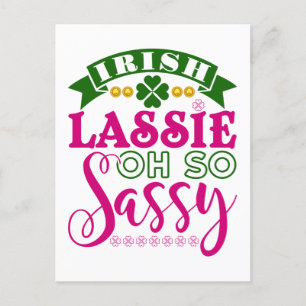Irish Lassie Oh So Sassy St Patrick's Day Postcard