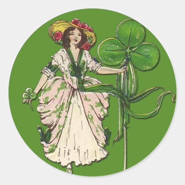 Irish Lassie with Shamrock Stickers (Front)