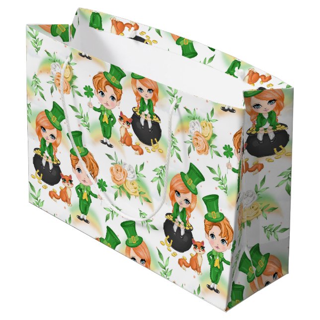 Irish Lassies And Gents Large Gift Bag (Back Angled)