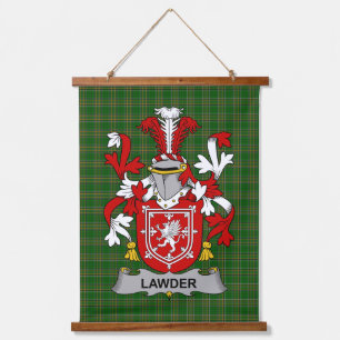 Irish Lawder or Lauder Coat of Arms Family Crest Hanging Tapestry