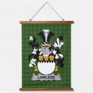 Irish Lawless Coat of Arms Family Crest Hanging Tapestry