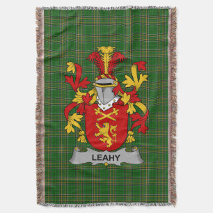  Irish Leahy or O_Lahy Coat of Arms Family Crest I Throw Blanket