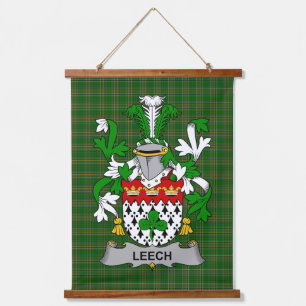 Irish Leech Coat of Arms Family Crest Hanging Tapestry
