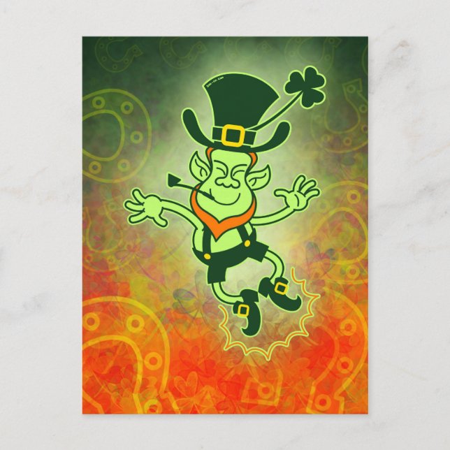 Irish Leprechaun Clapping Feet Postcard (Front)