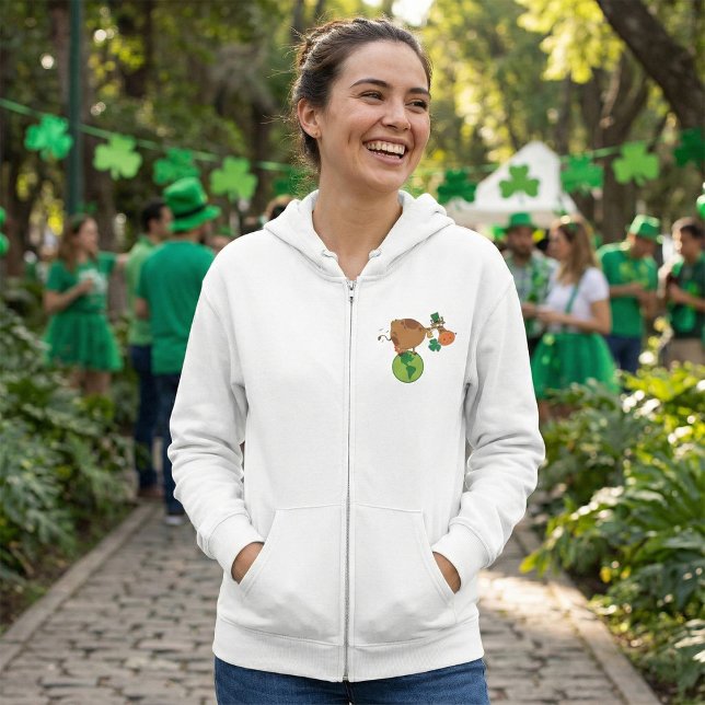 Irish Leprechaun Cow Standing on Planet Earth Hoodie (Creator Uploaded)