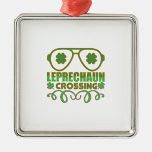 Irish Leprechaun Crossing Metal Tree Decoration