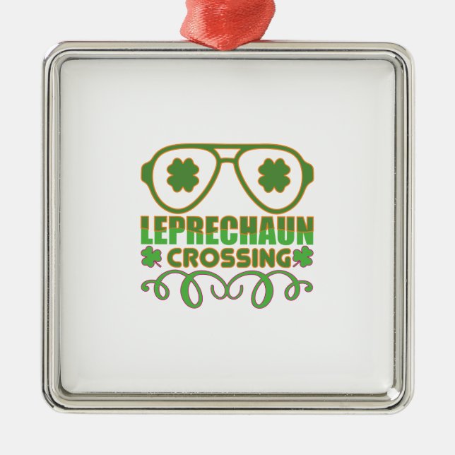 Irish Leprechaun Crossing Metal Tree Decoration (Front)