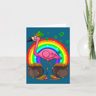 Irish Leprechaun Flamingo Funny St. Patrick's Day  Card