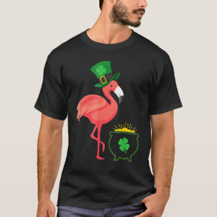 Irish Leprechaun Flamingo Funny St Patricks Day T-Shirt