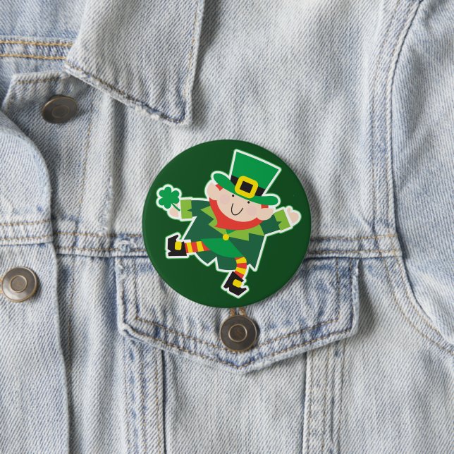 Irish Leprechaun Jig 7.5 Cm Round Badge (In Situ)