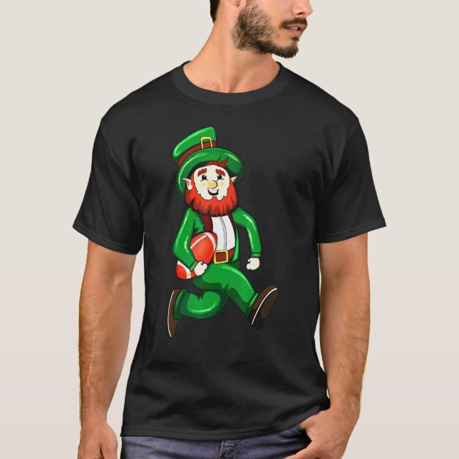 Irish Leprechaun Playing Rugby St Patricks Day Rug T-Shirt (Front)