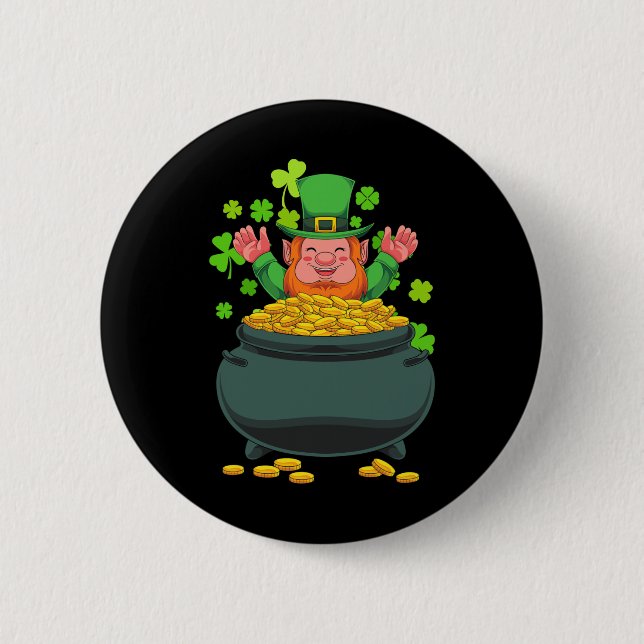 Irish Leprechaun Pot Of Gold Ireland St Patricks D 6 Cm Round Badge (Front)
