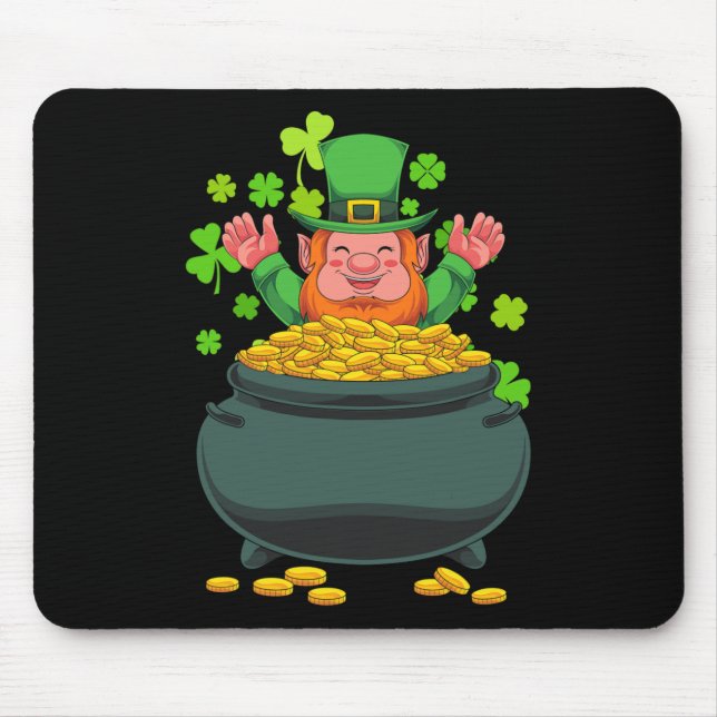 Irish Leprechaun Pot Of Gold Ireland St Patricks D Mouse Pad (Front)