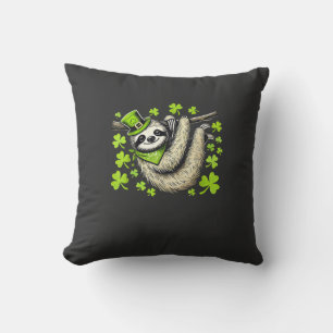 Irish Leprechaun Sloth Shamrock St Patricks Day An Cushion
