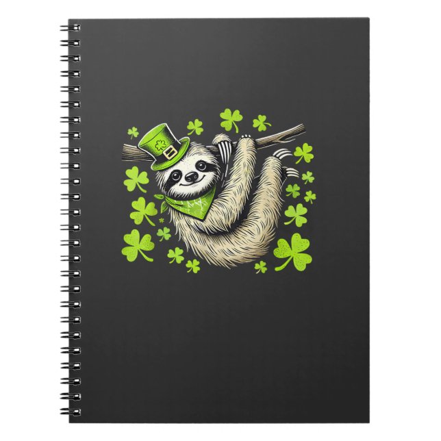 Irish Leprechaun Sloth Shamrock St Patricks Day An Notebook (Front)