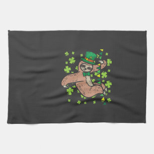 Irish Leprechaun Sloth Shamrock St Patricks Day An Tea Towel