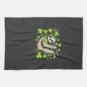 Irish Leprechaun Sloth Shamrock St Patricks Day An Tea Towel