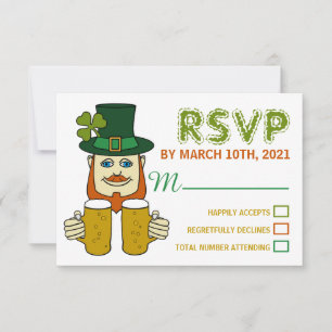 Irish Leprechaun, St Patrick's Day Party RSVP Card
