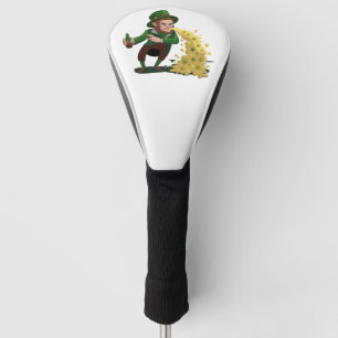 Irish Leprechaun Tossing Lucky Cookies Funny Golf Head Cover