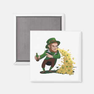 Irish Leprechaun Tossing Lucky Cookies Funny  Magnet
