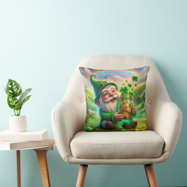 Irish Leprechaun With Gold Coins Cushion (Chair)