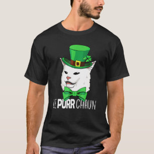 Irish Lepurrchaun Purr Smudge Cat Meme Shamrock St T-Shirt