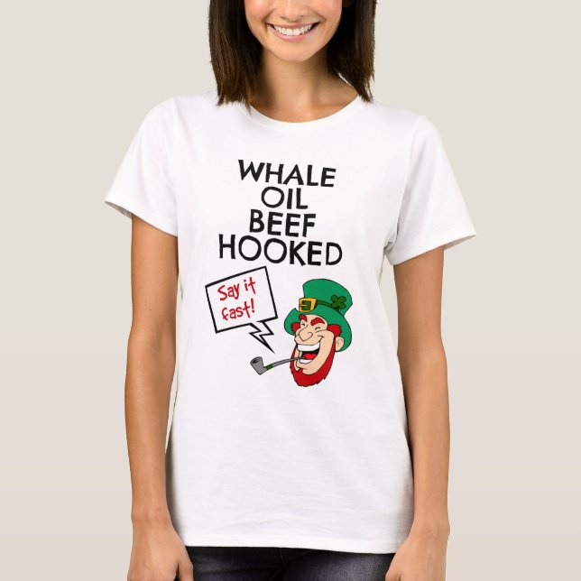 Irish Lesson: Whale Oil Beef Hooked Leprechaun T-Shirt (Front)