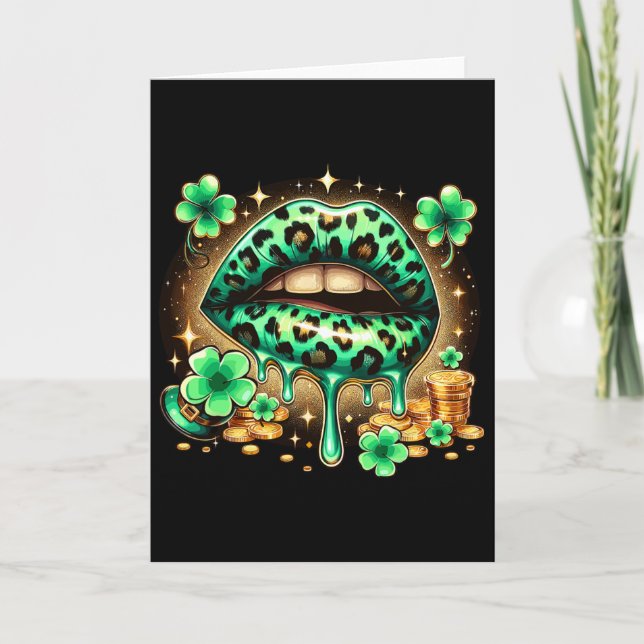 Irish Lips St Patricks Day  Card (Front)