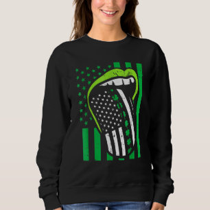 Irish Lips Tongue Us Flag St Patricks Day Patriot  Sweatshirt