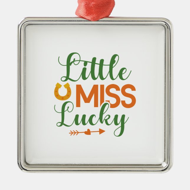 Irish Little Miss Lucky Metal Tree Decoration (Front)