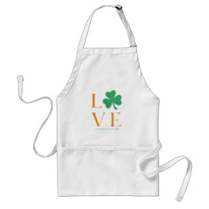 Irish Love Shamrock Green and Orange Custom Standard Apron