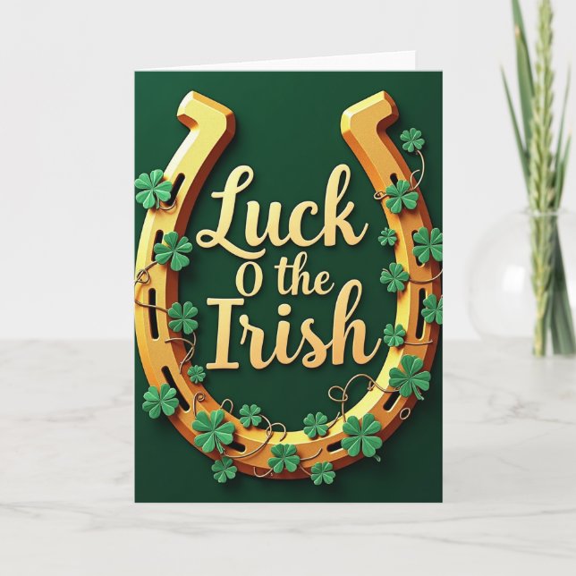 Irish Luck Horseshoe Card (Front)
