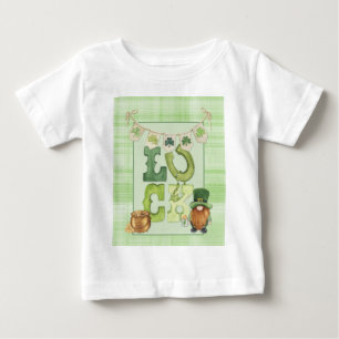 Irish Luck St Patrick's Day Gnome Shamrock Green Baby T-Shirt