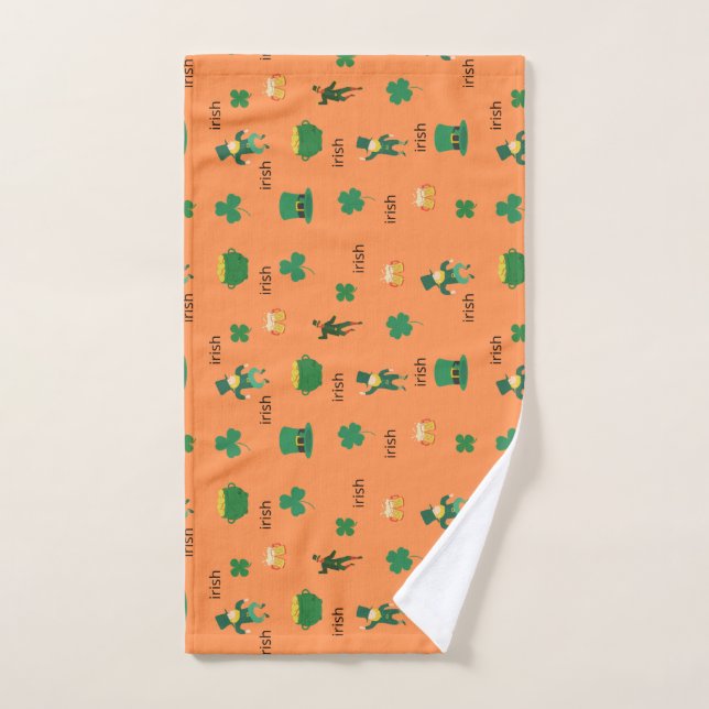 irish lucky charms and drink beer pattern   hand towel (Hand Towel)