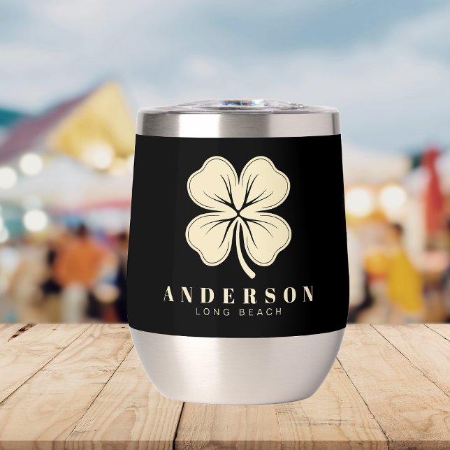 Irish Lucky Four Leaf Clover with Name Black (Creator Uploaded)