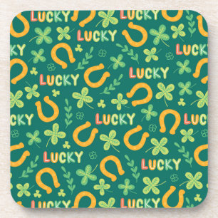 Irish LUCKY green pattern Coaster