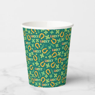 Irish LUCKY green pattern Paper Cups