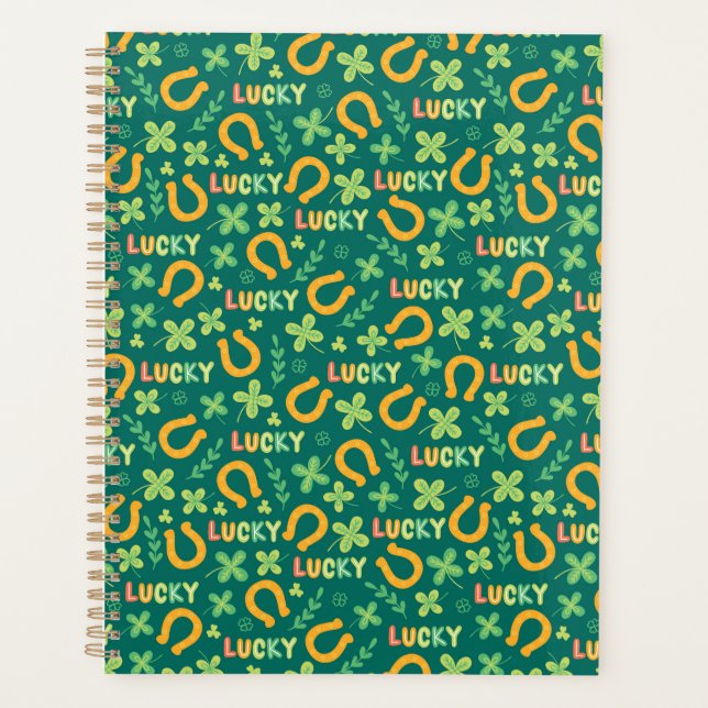 Irish LUCKY green pattern Planner (Front)